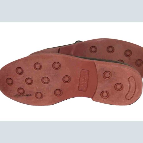 Polo Ralph Lauren Torrington Saddle Oxfords Green Cream Leather Suede Size 9.5D - Picture 6 of 6